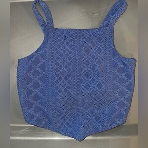 👧Btween Girls Crop Top, Cornflower Blue Size 10 👛